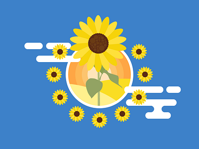 Sunflower designchallenge flower illustration summer sunflower vector visualcookies yellow