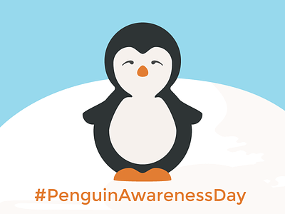 Penguin Awareness Day flat illustration penguin visualcookies