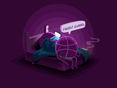 Hello！dribbble！ dribble firstshot hello illustration invite sketch