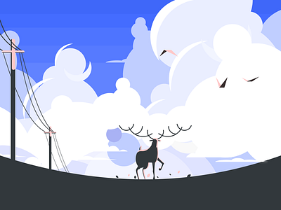Deer from distance design dribble illustrator sketch ui