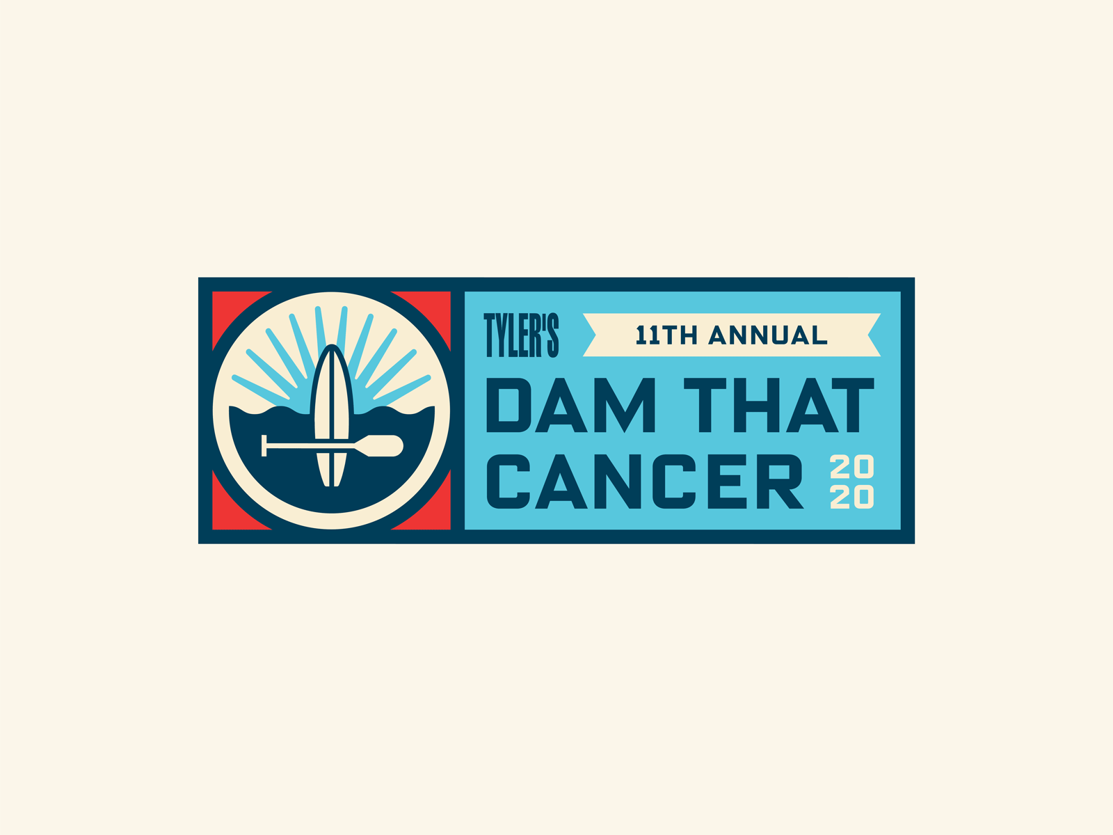 Tyler's Dam That Cancer design illustration paddle paddleboard water