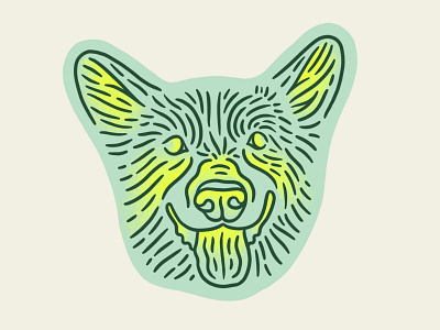 Corgi brush corgi dog grain illustration procreate stipple