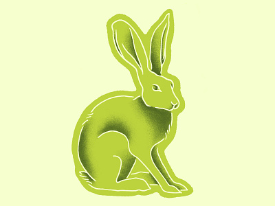 Hare animal design grain hare illustration procreate rabbit stipple