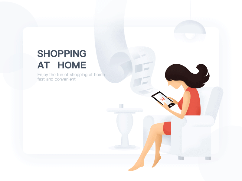 Shopping home illustration shopping woman