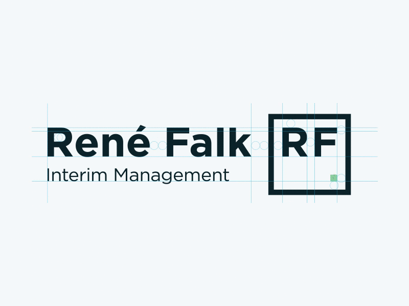 René Falk Logo branding dark gotham light lines logo typography