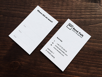 René Falk Interim Management - Business Cards branding business cards cards identity moo print