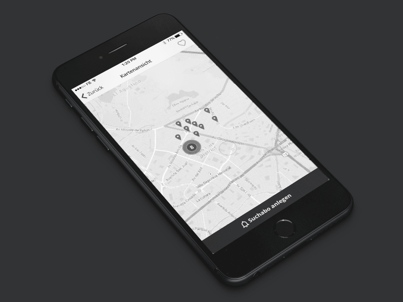 Map swipe through animation animation app ios iphone map principle prototype sketch ui wireframe