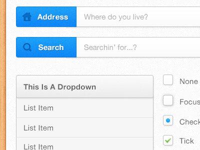 GUI - Form Elements dropdown form gui ui webdesign