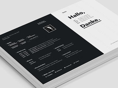 Resume / CV - screen version 2 black clean curriculum vitae cv grid job minimal resume simple typography white