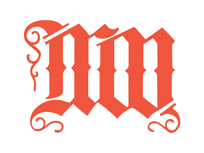 Personal Branding Logo blackletter branding design gothic graphic design identity lettering logo mw