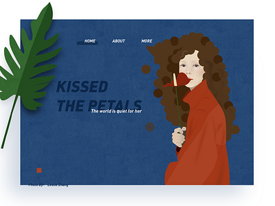 A girl kissed the petals. design illustration web