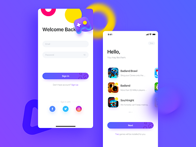Game store - Sign in app game store ui ux