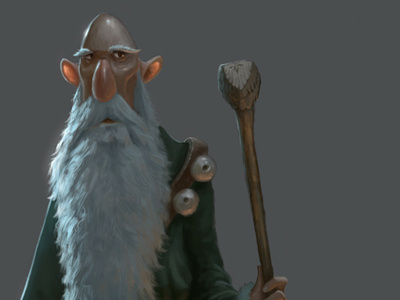 Wizard Painted Version beard jack magic staff wizard