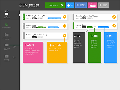 Ethnio App Home enterprise software ethnio folders navigation tags ux research