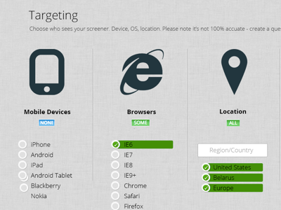 Filtering by Location, Browser, or Mobile ethnio filtering filters location nounproject