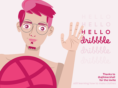 Hello There adobe debut design first first post flat hello illustration illustrator invite typography vector xd