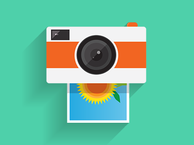 Photo printing icon camera design designer flat icon ireland logo long shadow photo printing