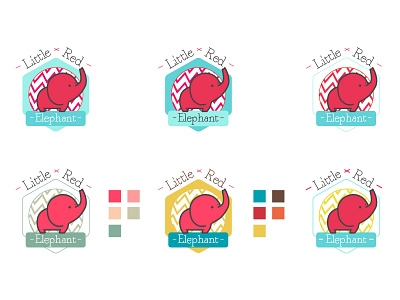 Little Red Elephant logo badge branding elephant emblem flat identity identity designer ireland logo modern shield