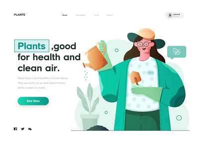 Plants ai design illustration ui web work