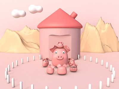 Baby pig c4d