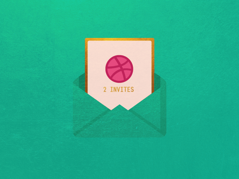 2 Dribbble Invites dribbble player elegant envelope giveaway illustration invitation join member prospect prospects texture two invites