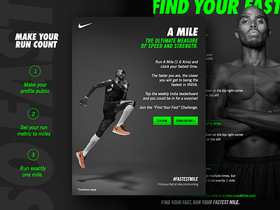 Find Your Fast emailer design fast fastest mile mo farah nike nike india one mo mile running
