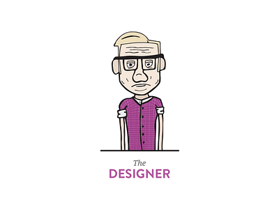 The Designer concept designer glasses illustration man old pink