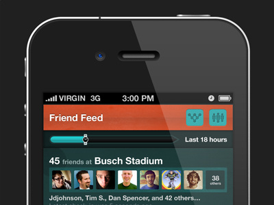 Find My Friends iPhone App UI