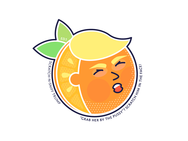 Scratch n Sniff Trump donald orange president resist sticker trump