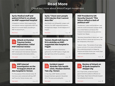 MSF - Not A Target campaign landing page ui user interface