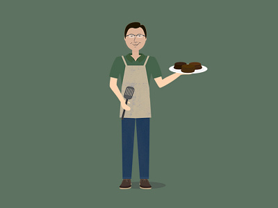 grill master steve burgers dad fun grill illustration