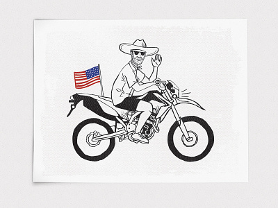 fourth of july american flag bike dual sport fathersday fourth of july honda illustration