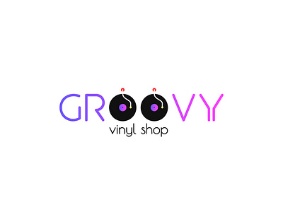 Groovy Vinyl Shop Logo design logo music shop logo vector