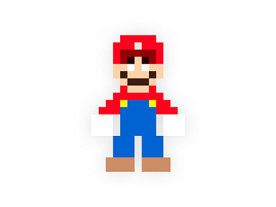 Pixelized Mario game illustration mario vector