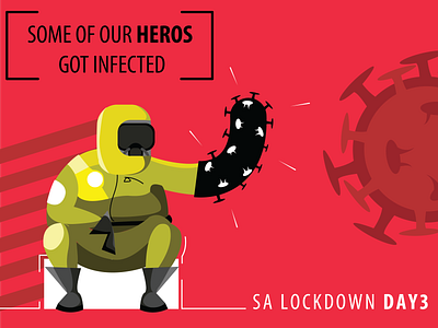 lockdown day3 corona coronavirus flat illustration illustrator lockdown southafrica vector