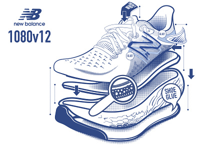 Assembly 1080v12 branding design flat graphic design illustration illustrator newbalance shoe shoeillustration trainer vector