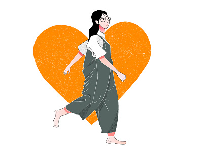 Crush on you heart illustration lady love woman