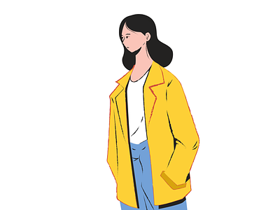 Hey! character design flat illustration lady man minimalistic vector woman