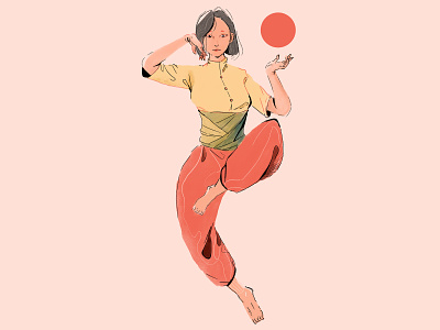 Dreamer character design human illustration lady minimalistic person