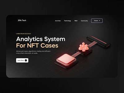 Interaction for NFT Analytics System 3d animation best best design bitcoin crypto dark interaction landing landing page motion graphics nft qclay trend ui web web ui website