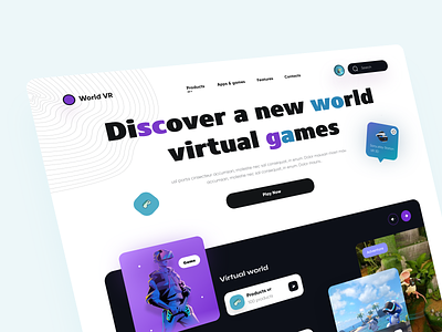 World VR - Virtual Games best web design 2022 dashboard game game web design landing page open world ui design ui ux video games virtual game virtual reality virtual world vr web app web design