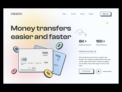 Money Transfering Landing Page