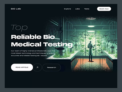 Bio Lab Website Animation analysis animation bio bio lab bio tech biology biotech clinic design health health website healthcare healthcare website lab laboratory landing page motion design ui ux web design website