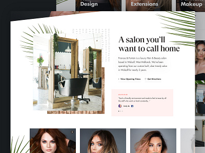Salon Website Layout beauty design salon website website concept