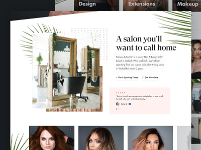 Salon Website Layout