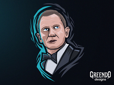 007 James Bond ( Daniel Craig ) 007 action daniel craig design fanart illustration james bond logo mascot movie no time to die vector