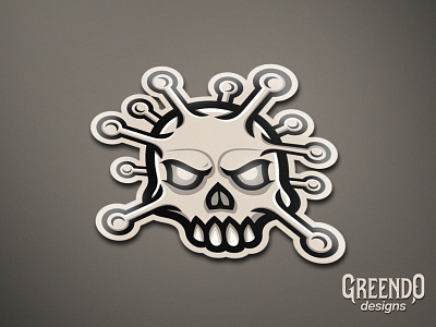 Corona Virus Skull Mascot angry art branding corona coronavirus design gaming illustration illustrator logo mad mascot skull skull logo vector