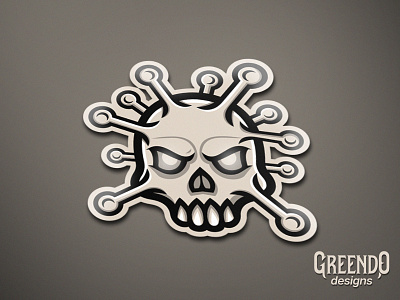 Corona Virus Skull Mascot