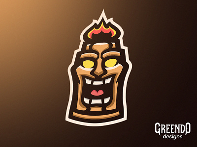 Tiki Mascot Logo angry art branding design esports fire gaming happy hawaiian icon logo mad mascot smile tiki tiki mask vector wood