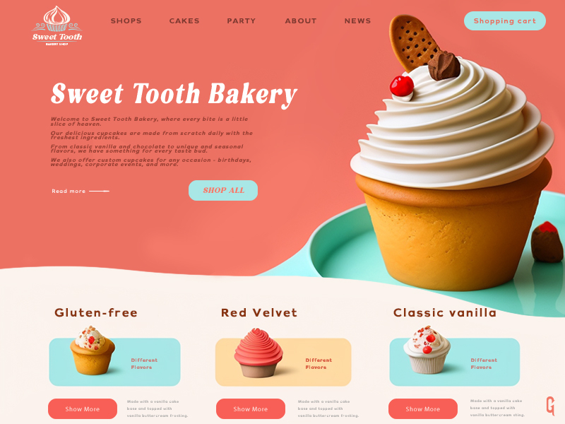 Cupcake Website Page I UI / UX by Daniel Tsankov on Dribbble